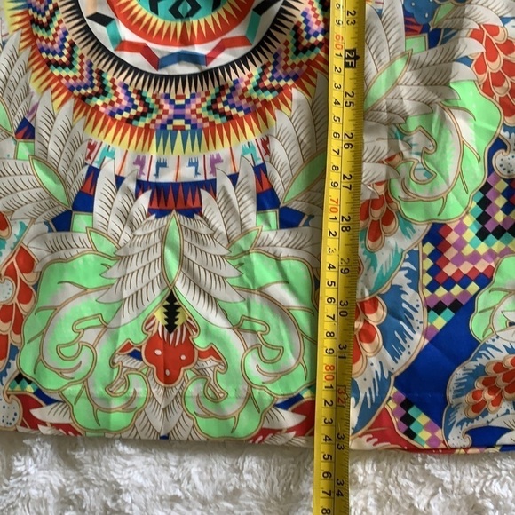 MARA HOFFMAN Jungle trip colorful geometric dress sz M retro multicolored party - Picture 14 of 16